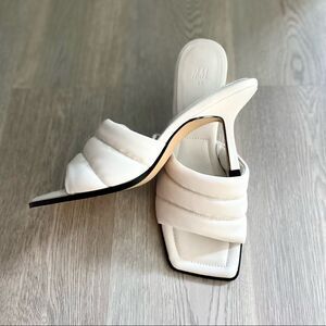 H&M heels slip on sandals padded quilted shoes